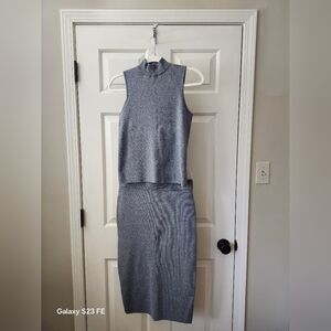 MARLED Gray Sleeveless Knit Skirt Set
